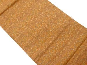 横段に鳳凰・草花模様織出し開き名古屋帯（額縁仕立て）